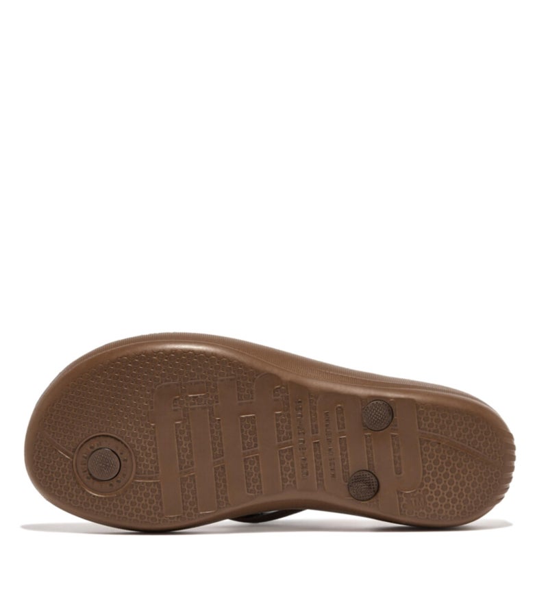 FitFlop Women's iQushion Rubber Flip-Flops with Contoured Footbed for Walking, Lightweight Ergonomic Flip Flop Sandals with Arch Support and Foot Impact Pillows, Bronze, 7 US Women - Image 5